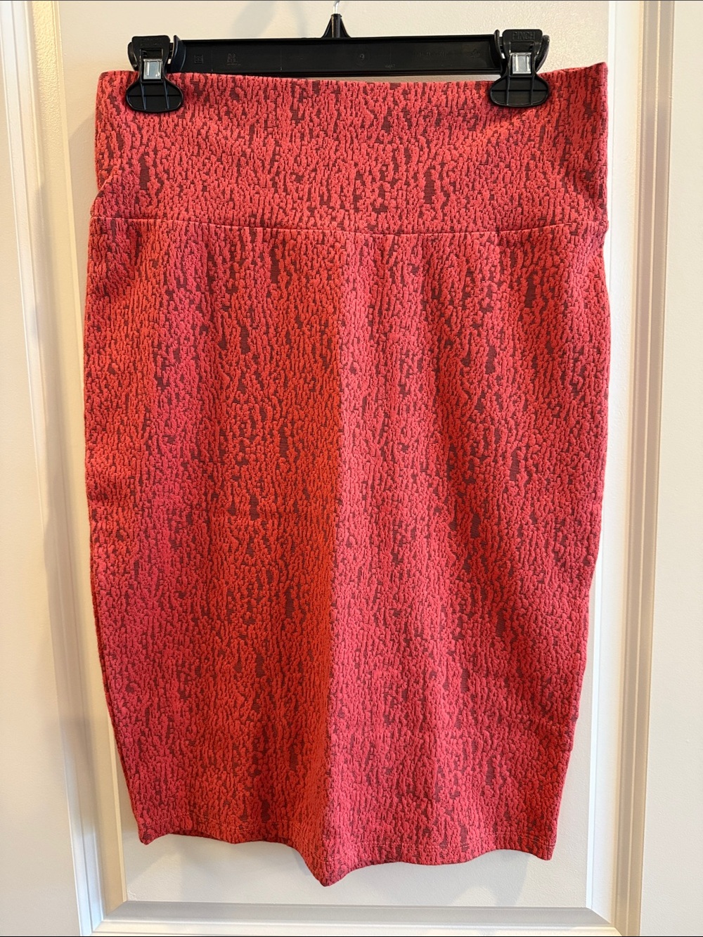 LuLaRoe Red Textured Pencil Skirt